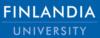 Finlandia University - Closed's logo: blue logo with text 'finlandia university'
