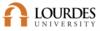 Lourdes University (Closed 2026)'s logo: lourdes university logo with orange arch and black text