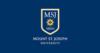 Mount St. Joseph University (formerly College of Mount St. Joseph)'s logo: msj 1920 logo with sunburst and mount st. joseph university text