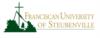 Franciscan University of Steubenville's logo: franciscan university of steubenville logo with a cross and chapel silhouette