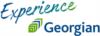 Georgian College's logo: experience georgian with a green and blue leaf design