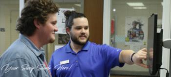 Bevill State Community College students at a computer