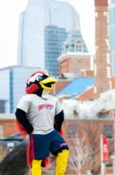 Metropolitan State University Denver mascot on campus