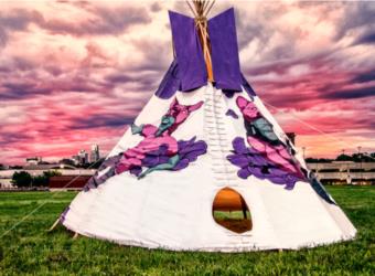 Cankdeska Cikana Community College tipi for cultural learning