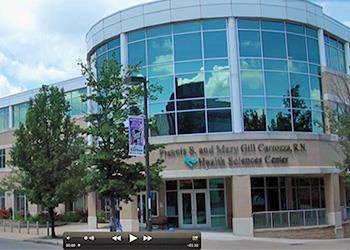 health sciences center building façade