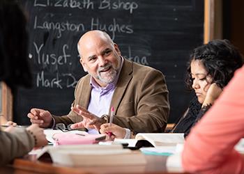 classroom interaction with a professor and students