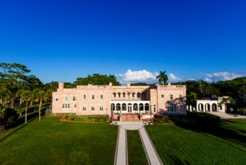 aerial view of historical campus building