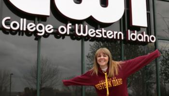 College of Western Idaho student on campus