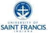 Logo: university of saint francis indiana logo with cross and hands